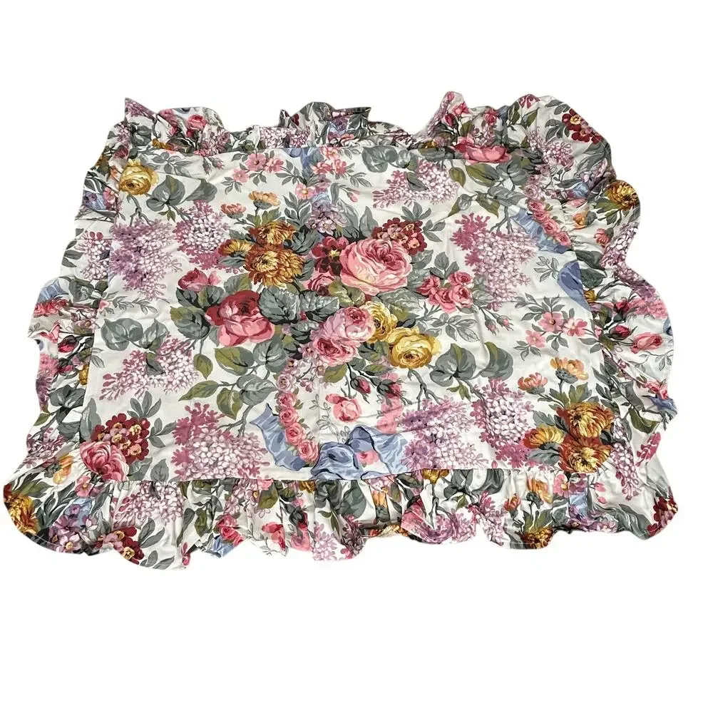 Vintage Ralph Lauren Allison Multi Floral Standard Pillow Ruffled Sham NIP - Picture 2 of 9